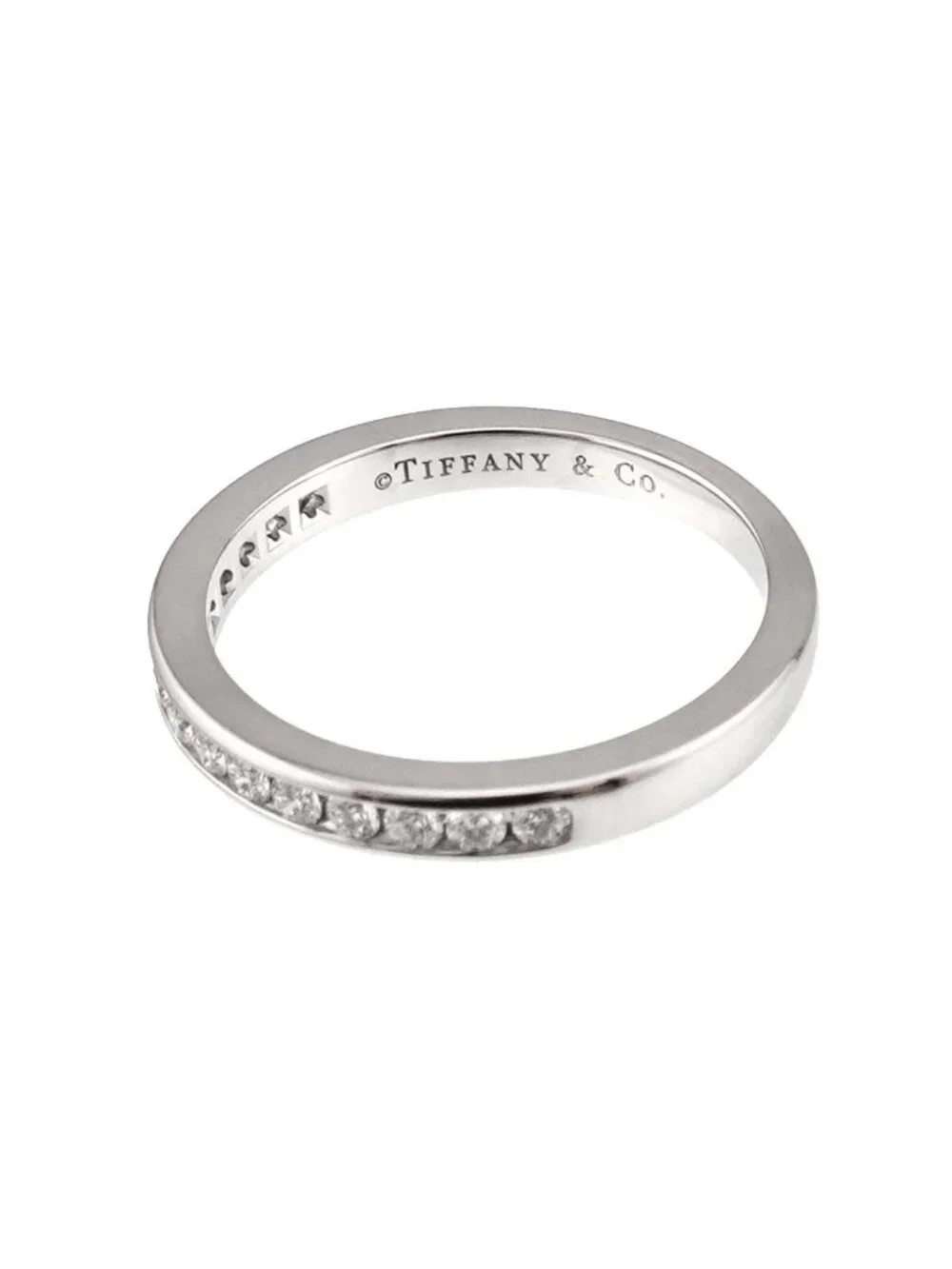 Tiffany & Co Ring Half Diamond Pt Platinum